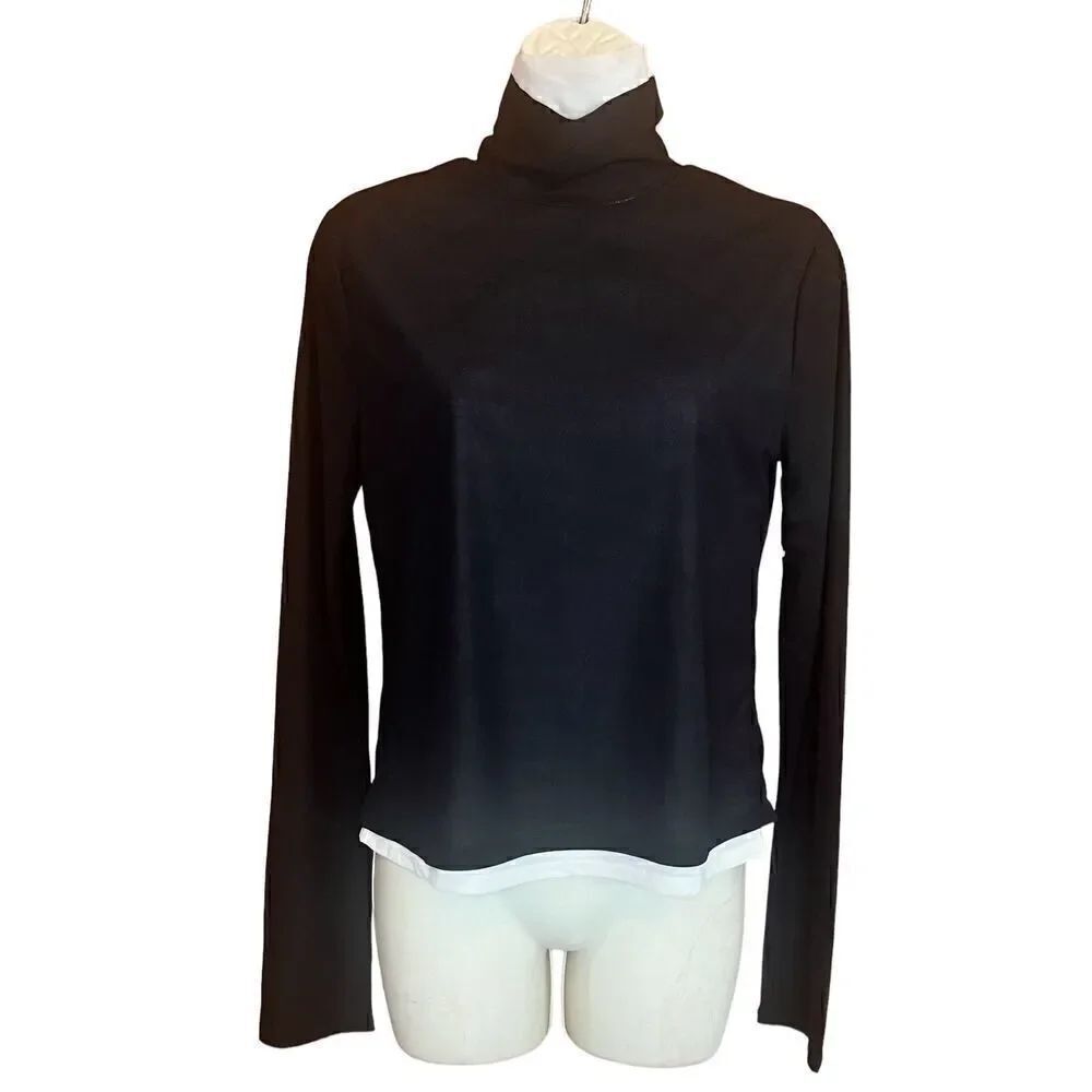 Simon Miller Long Sleeve Martz Mesh T in Black & White NWOT Size Medium